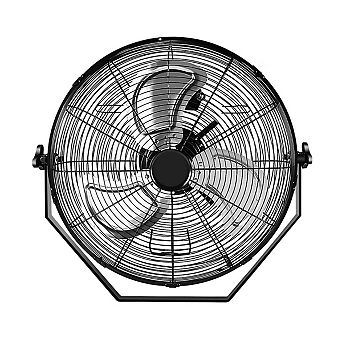 18 in Black Wall Mount Fan 3-Speed Indoor/Outdoor Commercial Ventilation Metal High Velocity Fan