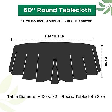 Round Tablecloth 60 Inch-Outdoor Fabric Table Cover-Small Circle Folding Table Cloths Linen