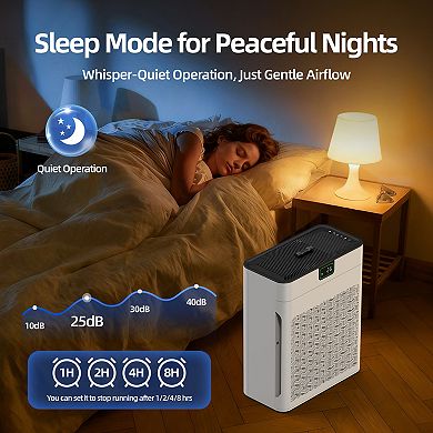 1100 sq. ft. H13 HEPA Personal Air Purifier in White with PM2. 5 Sensor, Sleep Mode