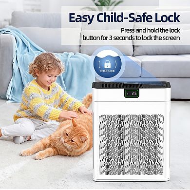 1100 sq. ft. H13 HEPA Personal Air Purifier in White with PM2. 5 Sensor, Sleep Mode