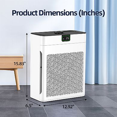 1100 sq. ft. H13 HEPA Personal Air Purifier in White with PM2. 5 Sensor, Sleep Mode