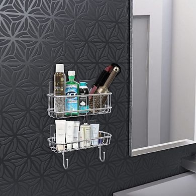 Wall-Mounted Chrome Bathroom Caddy