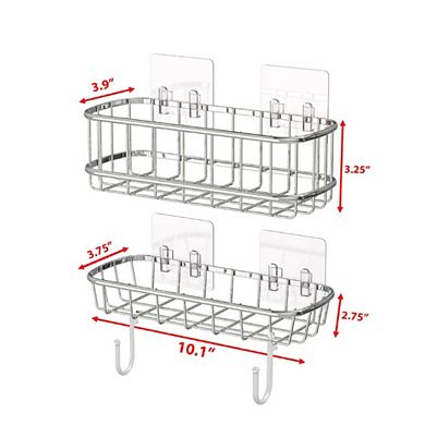 Wall-Mounted Chrome Bathroom Caddy