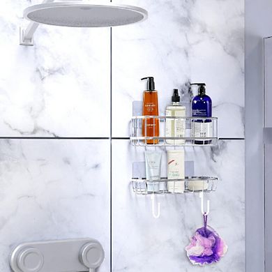 Wall-Mounted Chrome Bathroom Caddy