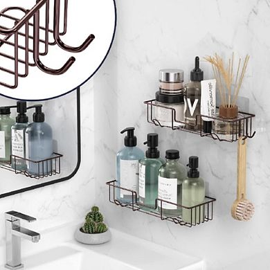Bathroom Caddy Shelf With Hooks
