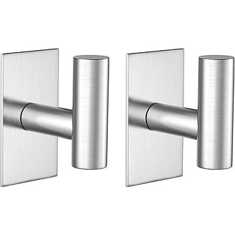 2-Pack Wall-Mount Heavy Duty Sticky Hooks, Waterproof for Towels & Clothes