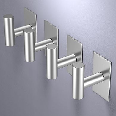 2-Pack Wall-Mount Heavy Duty Sticky Hooks, Waterproof for Towels & Clothes