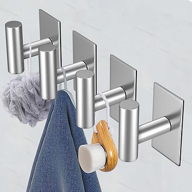 2-Pack Wall-Mount Heavy Duty Sticky Hooks, Waterproof for Towels & Clothes