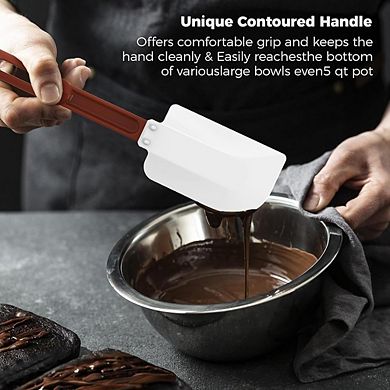 2-Pack Silicone Spatulas Heat-Resistant, Heavy-Duty Nonstick Turner
