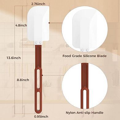 2-Pack Silicone Spatulas Heat-Resistant, Heavy-Duty Nonstick Turner