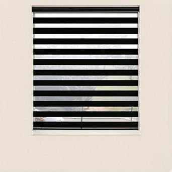 Blackout Zebra Blinds, Dual Layer Free-Stop, Room Darkening Zebra Shades, (20" W X 72" H )