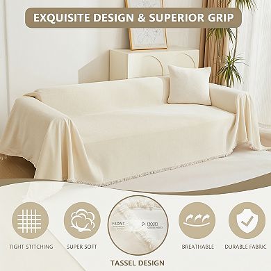 Sofa Slipcover for 2 Cushion Couch Sectional L Shape
