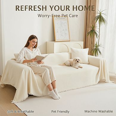 Sofa Slipcover for 2 Cushion Couch Sectional L Shape