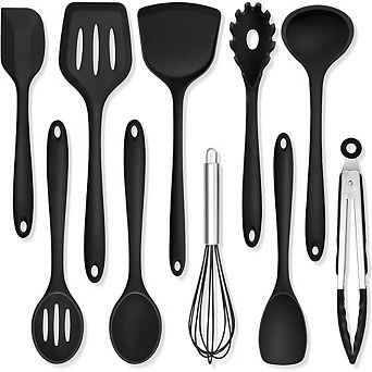 10 pc Silicone Cooking Utensil Set, Heat-Resistant, Nonstick Safe