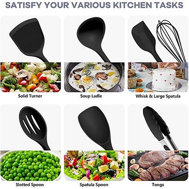 10-Piece Silicone Cooking Utensil Set, Heat-Resistant, Nonstick Safe