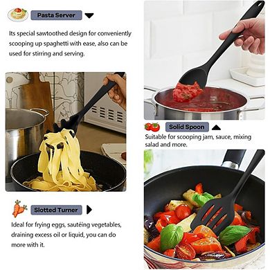 10-Piece Silicone Cooking Utensil Set, Heat-Resistant, Nonstick Safe