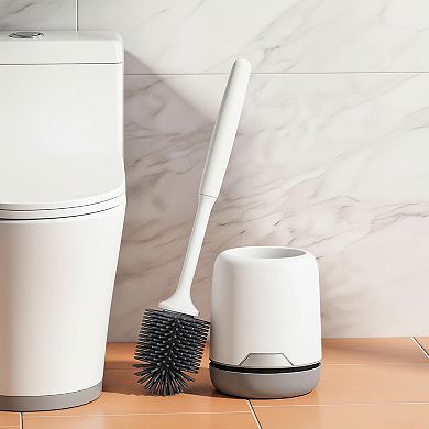 Silicone Toilet Brush Set 2 Pack with Ventilated Holder