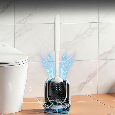 Silicone Toilet Brush Set 2 Pack with Ventilated Holder