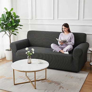 Stretch Loveseat Slipcover 1 Piece with Elastic Bottom