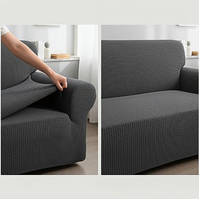 Stretch Loveseat Slipcover 1 Piece with Elastic Bottom