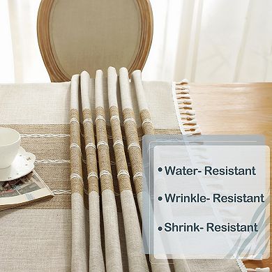 Rustic Tablecloth Cotton Linen Waterproof Spring Tablecloth Burlap Table Cloths 55''x70'',4-6 Seats