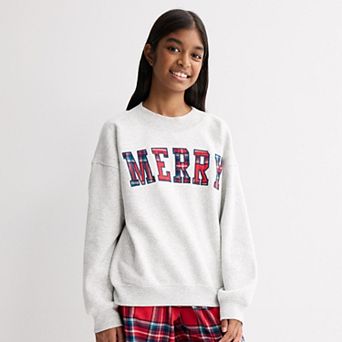 Girls 7-16 Sea + Skye Oversized Mock Crewneck Sweatshirt