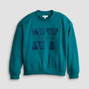 Girls 7-16 Sea + Skye Oversized Mock Crewneck Sweatshirt