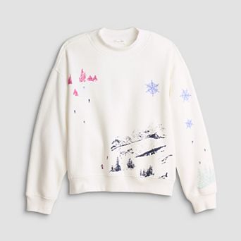 Girls 7-16 Sea + Skye Oversized Mock Crewneck Sweatshirt