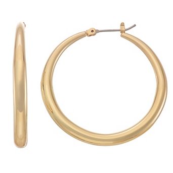 Napier Gold Tone Tubular Hoop Earrings