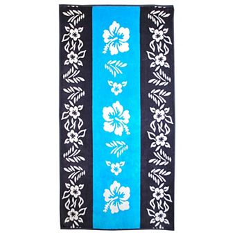 SUPERIOR Hibiscus Floral Cotton Beach Towel