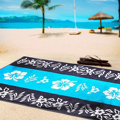 SUPERIOR Hibiscus Floral Cotton Beach Towel