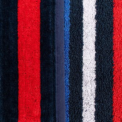 SUPERIOR Cotton Nautical Stripe 2-Piece Beach Towel Set