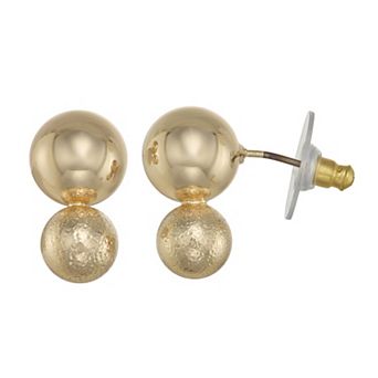 Napier Gold Tone Beaded Double Drop Earrings