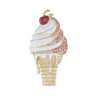 Napier Two Tone Elevated Ice Cream Pin