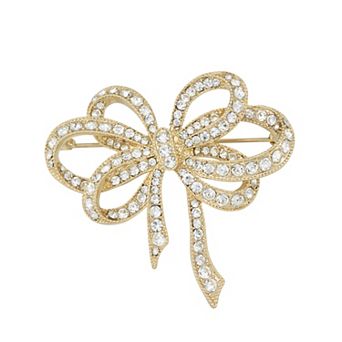 Napier Gold Tone Elevated Bow Pin
