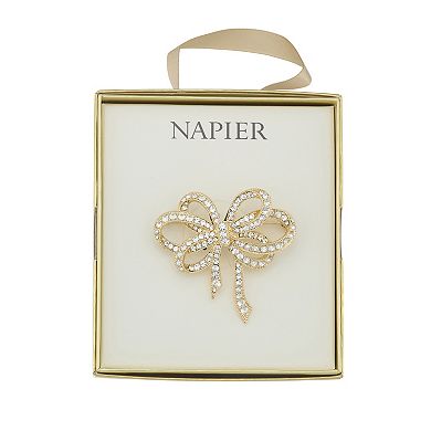 Napier Gold Tone Elevated Bow Pin