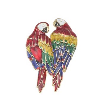 Napier Gold Tone Elevated Parrots Pin