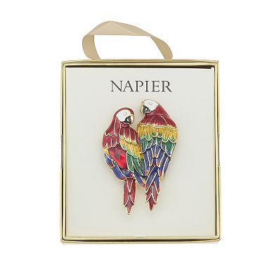 Napier Gold Tone Elevated Parrots Pin