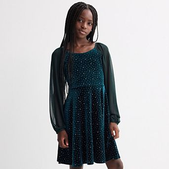 Girls 7-16 Speechless Studded Velvet Dress