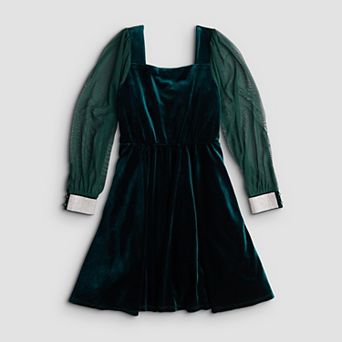 Girls 7-16 Speechless Rhinestone Cuffed Velvet Dress