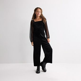 Girls 7-16 Speechless Dew Drop Studded Velvet Jumpsuit
