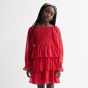 Girls 7-16 Speechless Glitter Mesh Tiered Dress