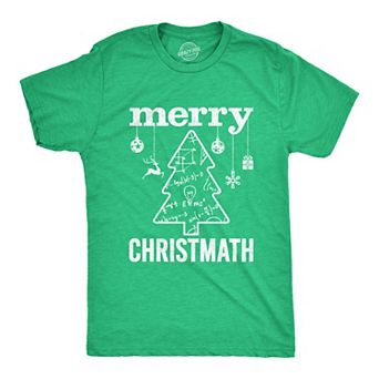 Mens Merry Christmath T Shirt Funny Christmas Tree Holiday Math Graphic Tee