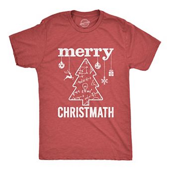 Mens Merry Christmath T Shirt Funny Christmas Tree Holiday Math Graphic Tee