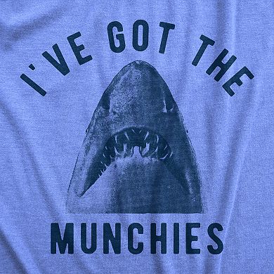 Mens Ive Got The Munchies T Shirt Funny Shark Bite Attack Eating Joke Tee for Guys