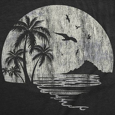 Mens Funny T Shirts Moon Beach Vacation Novelty Graphic Tee for Men