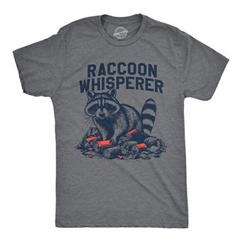 Mens Funny T Shirts Raccoon Whisperer Sarcastic Animal Graphic Tee for Men