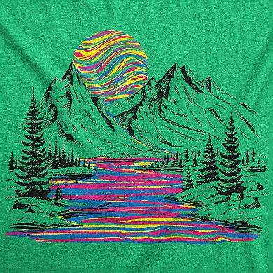 Mens Funny T Shirts Rainbow River Cool Nature Graphic Tee for Men
