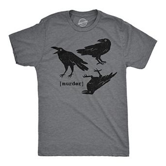 Mens Funny T Shirts Murder Crows Sarcastic Halloween Raven Graphic Tee for Men