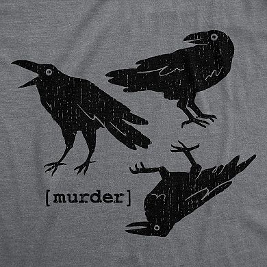 Mens Funny T Shirts Murder Crows Sarcastic Halloween Raven Graphic Tee for Men